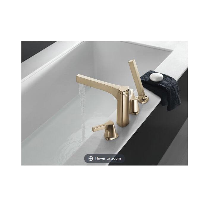 DELTA® Zura® T4774-CZ Roman Tub, 4 -Faucet Hole, Metal, Champagne Bronze, 2-Handle -Handle, 1.75 gpm thumbnail 3