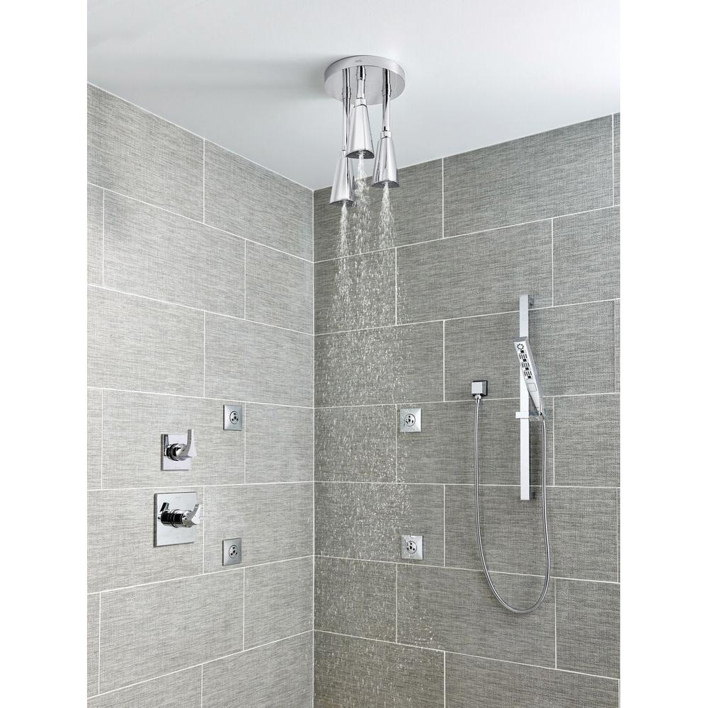 DELTA® HydraChoice™ T50210-PR Spray Head, 1 gpm, 1/2 in, Lumicoat® Chrome, Square Body Spray, 3-1/2 in W thumbnail 4