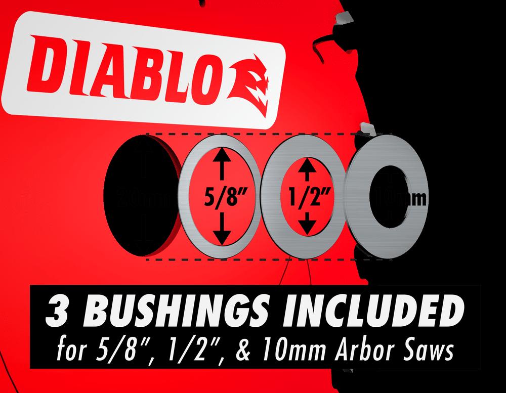 DIABLO® D053830FMX Saw Blade, 5-3/8 in Dia, 0.059 in W Cut, TCG, Thin Kerf Teeth, 30-Teeth, 2 deg Hook, 20 mm Arbor