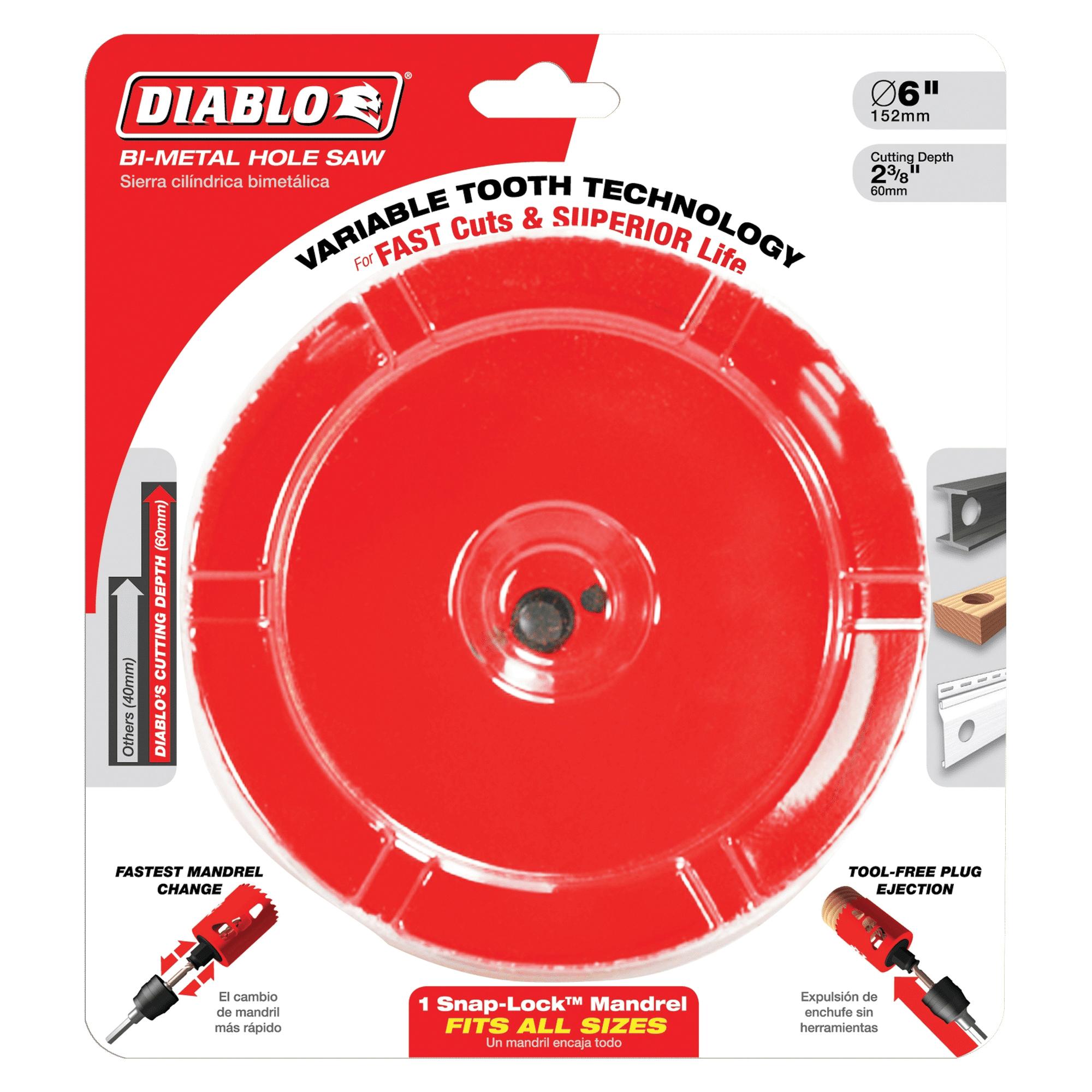 DIABLO® DHS5000 Hole Saw, 5 in Dia Saw, 3/8 in Arbor Hole, 2-3/8 in D Cutting, Bi-Metal Body thumbnail 2