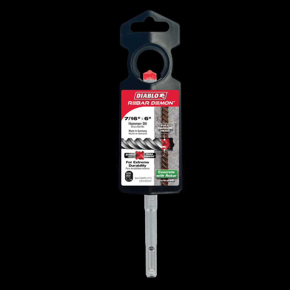 DIABLO® DMAPL4174 Hammer Drill Bit, 7/16 in Drill, 4 -Cutter Head, SDS-Plus® Shank, 6 in OAL, Carbide thumbnail 2