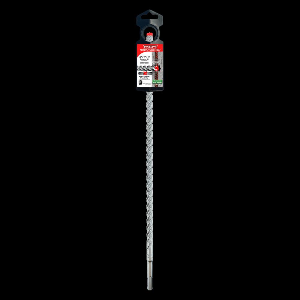 DIABLO® DMAPL4200 Hammer Drill Bit, 1/2 in Drill, 4 -Cutter Head, SDS-Plus® Shank, 18 in OAL, Carbide thumbnail 3
