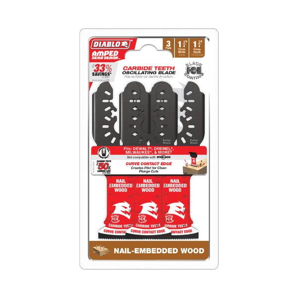 DIABLO® AMPED, Demo Demon DOU125CW3 Oscillating Blade, Carbide Blade, 3-Piece, 1-3/4 in OAL