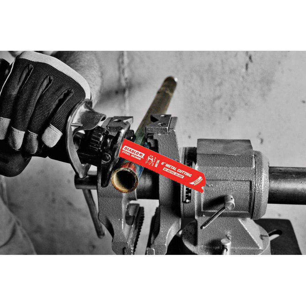 DIABLO® Steel Demon® DS0614BF5 Reciprocating Saw Blade, 6 in L, 1 in W, Dual Tooth Teeth, Curved, Straight Cut