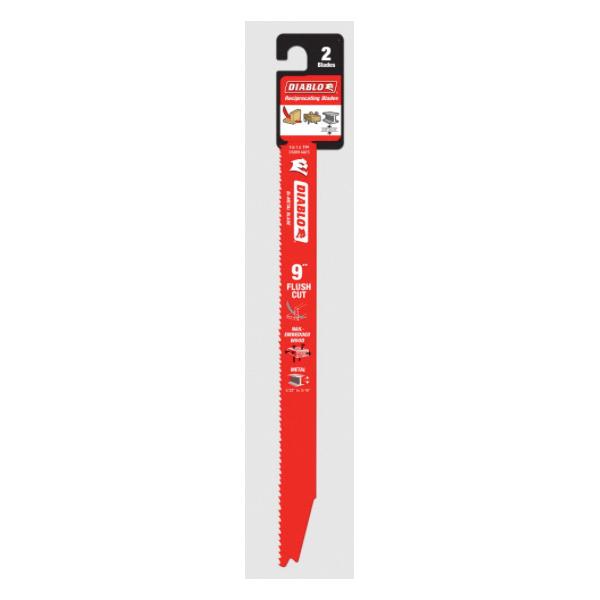 DIABLO® Perma-SHIELD® DS0914AFC2 Reciprocating Saw Blade, 9 in L, Flush Cut, 10/14 TPI, Bi-Metal Blade