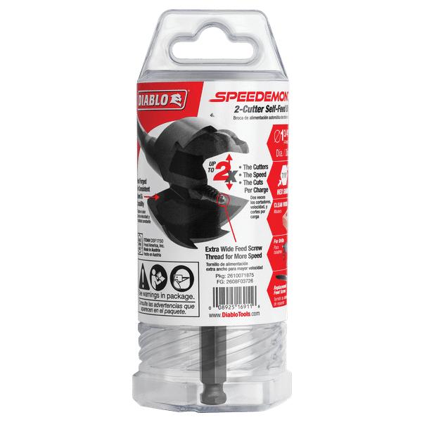 DIABLO® SPEEDemon DSF1750 2-Cutter Self-Feed Bit, 1-3/4 in Drill, 5-1/8 in OAL, Steel
