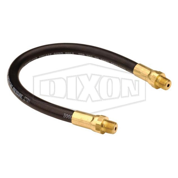 DIXON GWH0800 Grease Whip Hose Assembly, 3/16 in ID, 8 in L, 3000 psi Pressure