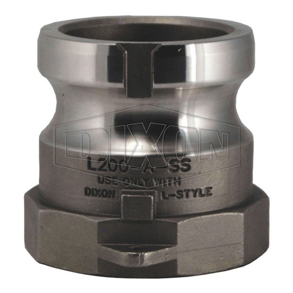 DIXON L200-A-SS Safety Cam and Groove Adapter, 2 in Type A x 2 in FNPT, Stainless Steel