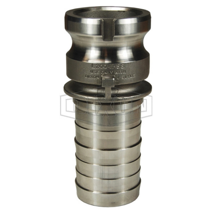 DIXON L200-E-SS Safety Cam and Groove Adapter, 2 in Type E x 2 in Hose Stem, Stainless Steel