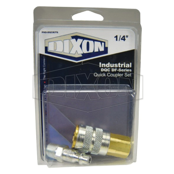 DIXON DF Series PND-DQCKIT5 Industrial Quick Coupler Set, 1/4 in Fitting, NPTF Connection, 500 psi Pressure