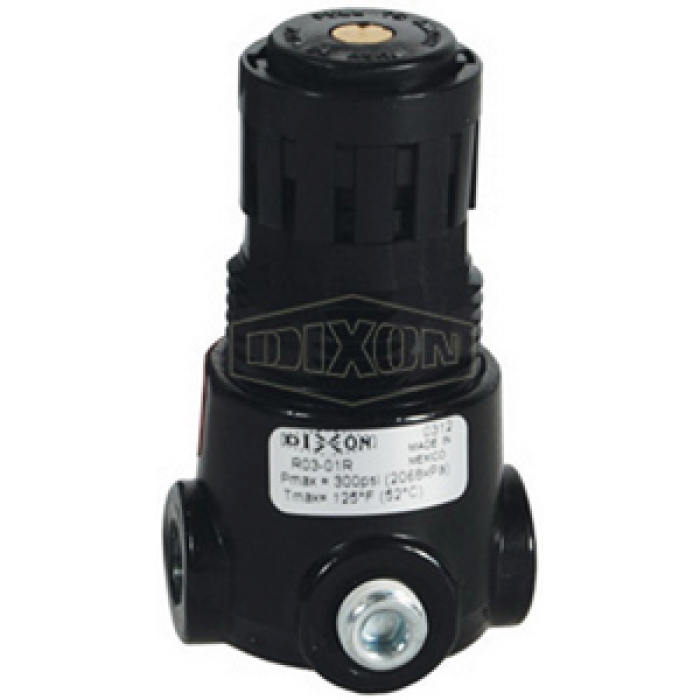 DIXON R03-02R Wilkerson FRL's Miniature Regulator, 1/4 in Port, 125 psi Max Supply Pressure, 300 psig Operating