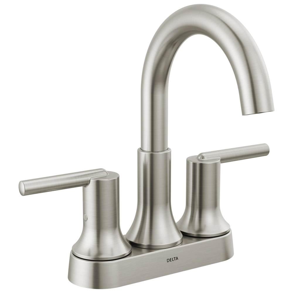 DELTA® Trinsic® 2559-SSMPU-DST Bathroom Sink Faucet, 2-Handle, Deck, Centerset, Push, Stainless Steel