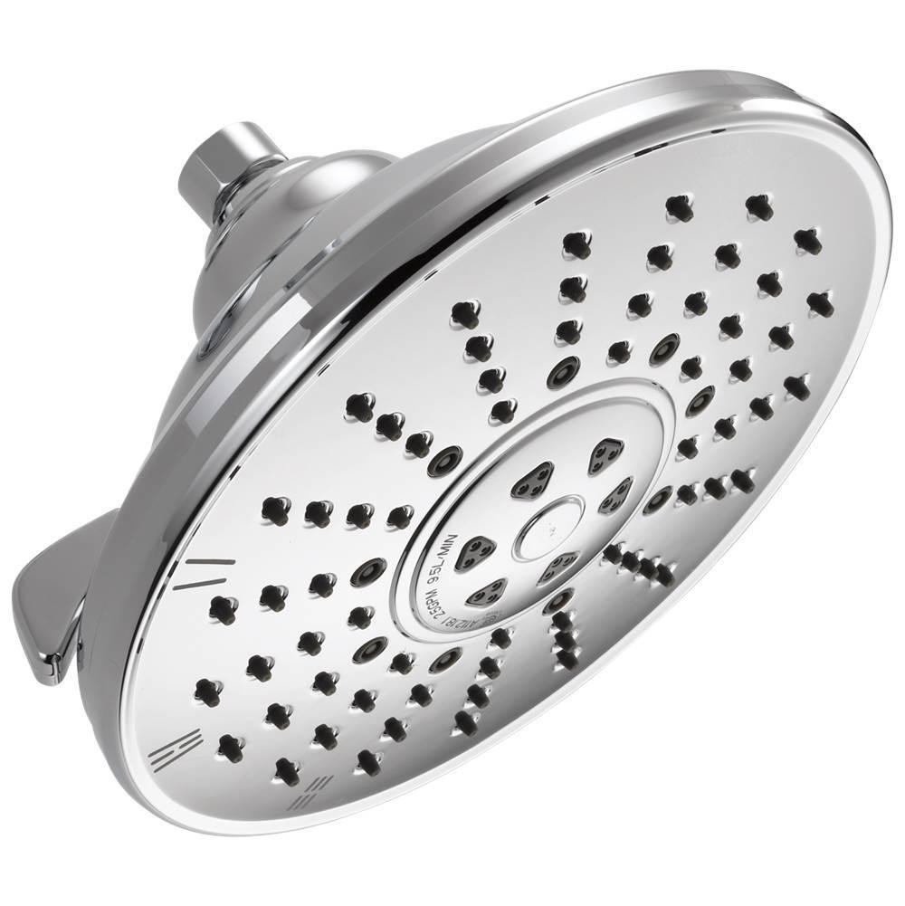 DELTA® 52680 Raincan Shower Head, 2.5 gpm, 3-Spray, 4-11/16 in H x 8-5/32 in W Head, Chrome-Plated