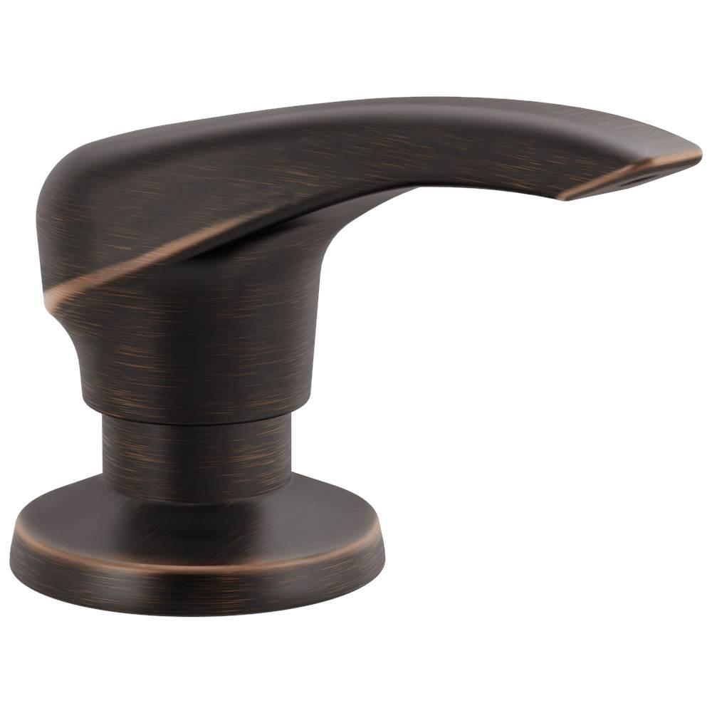 DELTA® Esque® RP100737RB Soap Dispenser, 13 oz Capacity, 2.88 in OAL, Deck Mounting, Metal, Venetian Bronze®