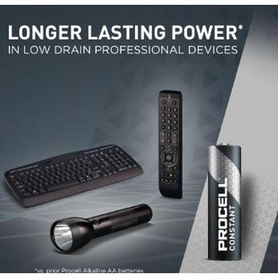 Procell® PC1500BKD Battery, Alkaline, AA, 3125 mAh, 1.5 VDC Nominal, Non-Rechargeable