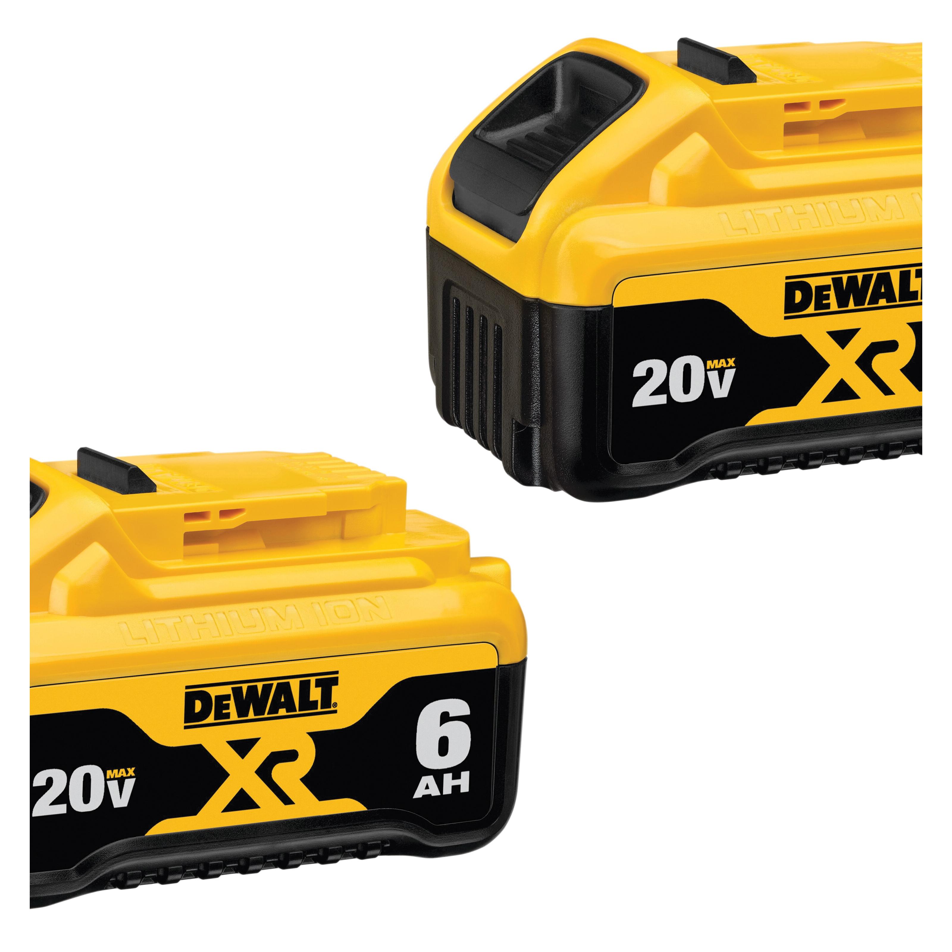 DeWALT® GUARANTEED TOUGH® DCB206 Battery, 20 VDC, 6 Ah Battery Capacity, Lithium-Ion Battery Chemistry, 1-Battery
