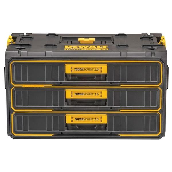 DeWALT® TOUGHSYSTEM® 2.0 DWST08330 Drawer Unit, 12.4 in W, 12.7 in H, 3-Drawer, Black/Yellow, Carry Handle