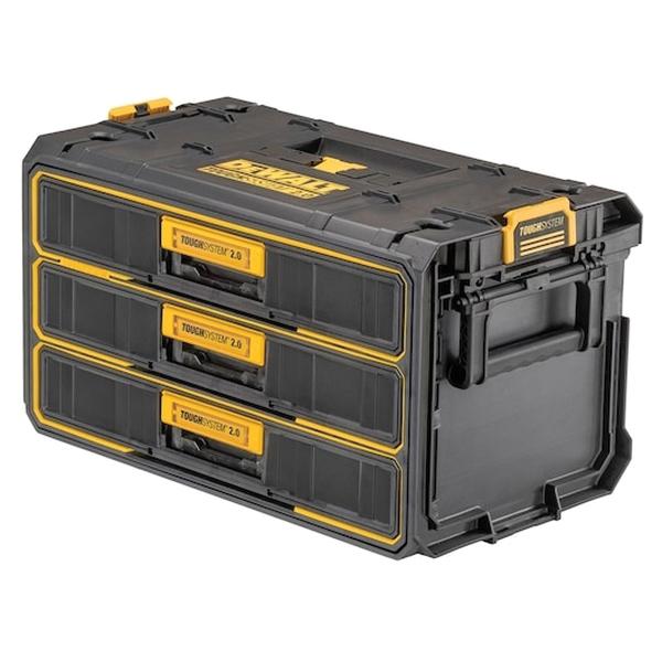 DeWALT® TOUGHSYSTEM® 2.0 DWST08330 Drawer Unit, 12.4 in W, 12.7 in H, 3-Drawer, Black/Yellow, Carry Handle thumbnail 4