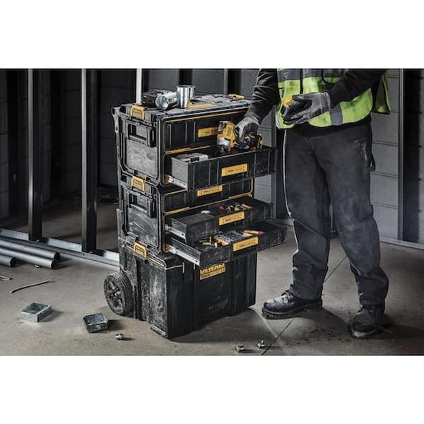 DeWALT® TOUGHSYSTEM® 2.0 DWST08330 Drawer Unit, 12.4 in W, 12.7 in H, 3-Drawer, Black/Yellow, Carry Handle thumbnail 3