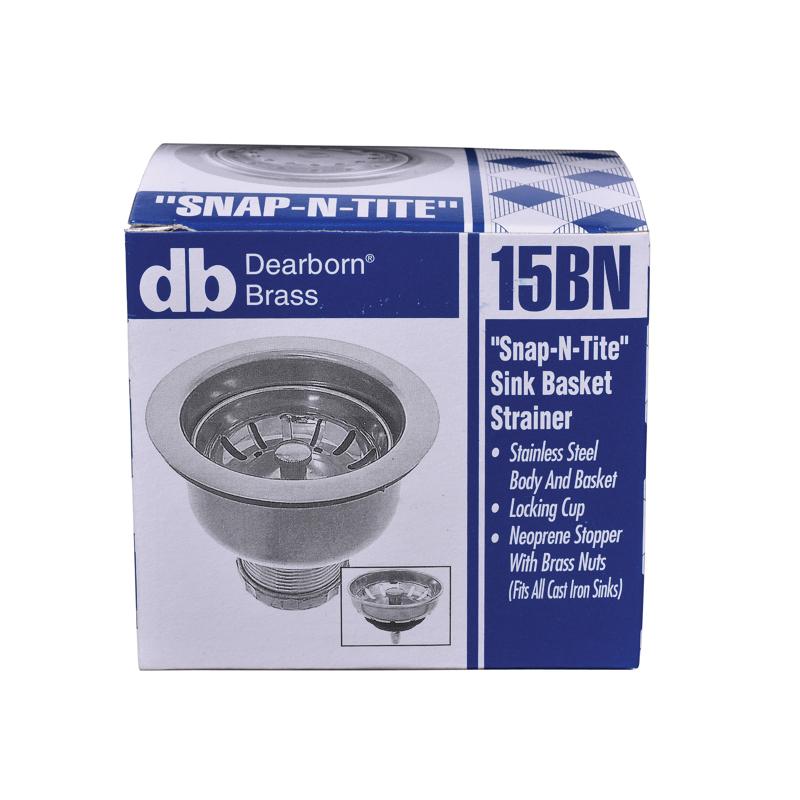 Dearborn&reg; 15BN Sink Basket Strainer, Stainless Steel, Chrome-Plated