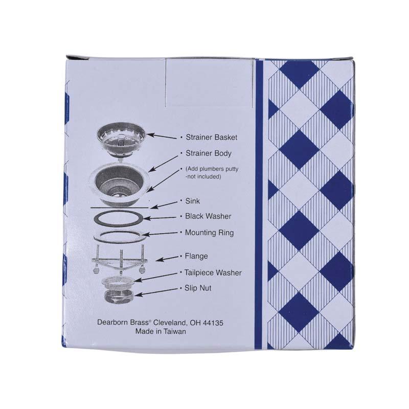 Dearborn® 3BN Sink Basket Strainer, 1-1/2-11.5 Nominal, NPSM, Stainless Steel, Chrome-Plated thumbnail 3