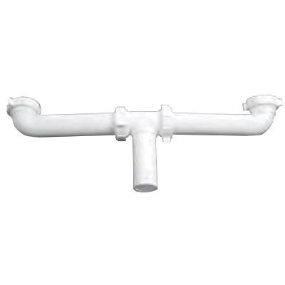 Oatey® P9123ABG Center Outlet Waste With Baffle Tee, 1-1/2 in Nominal, Slip Joint, Polypropylene, White