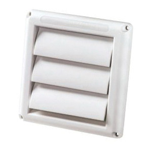 Deflecto® Spurr-Vent® HS6W Louvered Vent Hood With Extension, 6 in, 7-7/8 in L, 7-7/8 in W, 5/8 in D, Plastic