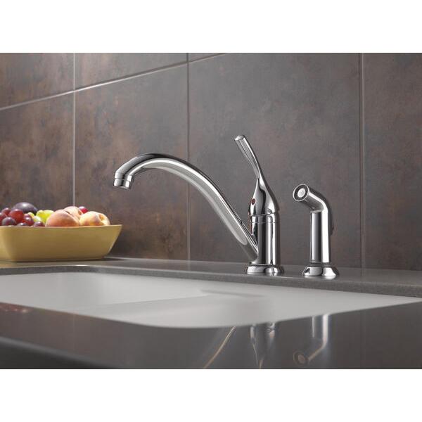 DELTA® Classic® 175-DST Kitchen Faucet, Deck, Single Handle, Chrome
