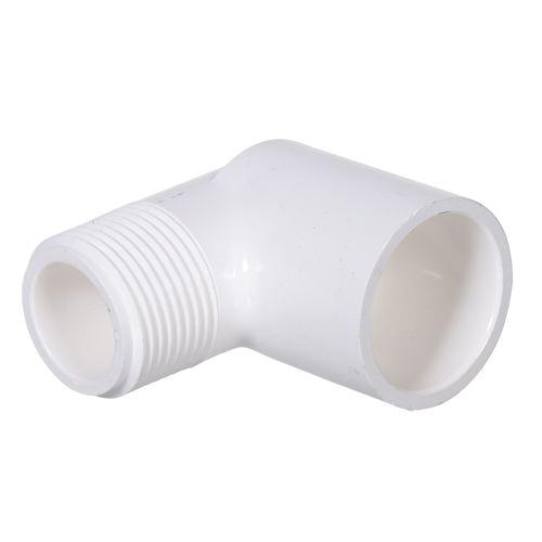 DiversiTech&reg; 5-410007 90 deg Street Elbow, 3/4 in MIPT x 3/4 in Slip, PVC, White, SCH 40