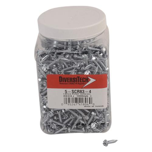 DiversiTech® 5-SCR83-4 Screw, #8 Thread, 3/4 in OAL, Slotted Hex Washer Head, Hex, Slotted Drive, Sheet Metal