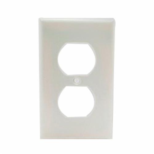 DiversiTech® 625-2132W Duplex Receptacle Wall Plate, 1 -Gang, Plastic, White