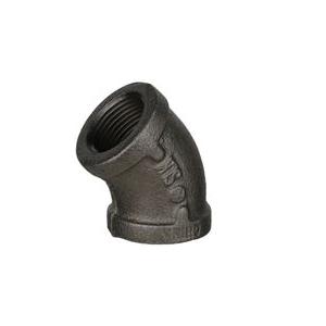 DiversiTech® BPF-05 45 deg Elbow, 3/4 in Female Threaded x 3/4 in Female Threaded, Iron, Black