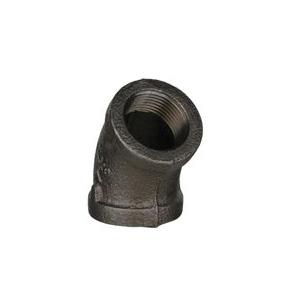 DiversiTech® BPF-05 45 deg Elbow, 3/4 in Female Threaded x 3/4 in Female Threaded, Iron, Black