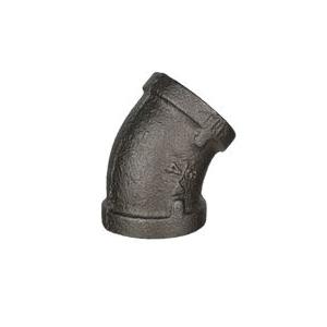 DiversiTech® BPF-05 45 deg Elbow, 3/4 in Female Threaded x 3/4 in Female Threaded, Iron, Black