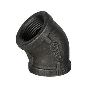 DiversiTech&reg; BPF-06 45 deg Elbow, 1 in FPT x 1 in FPT, Iron, Black, 150 lb