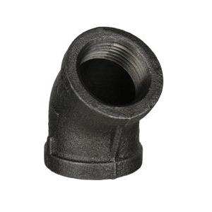 DiversiTech&reg; BPF-06 45 deg Elbow, 1 in FPT x 1 in FPT, Iron, Black, 150 lb