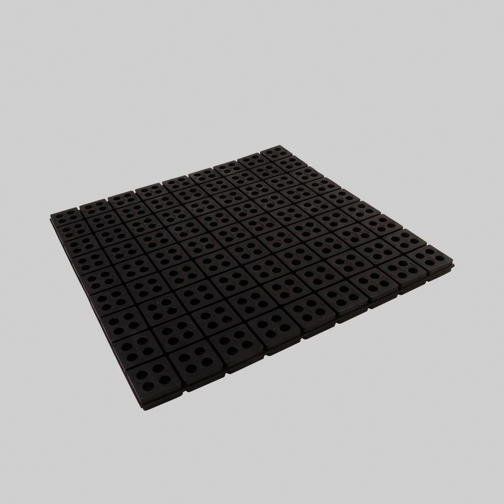 DiversiTech® Iso-Cube ISO-18 Anti-Vibration Pad, 18 in L, 18 in W, 3/4 in H, Rubber