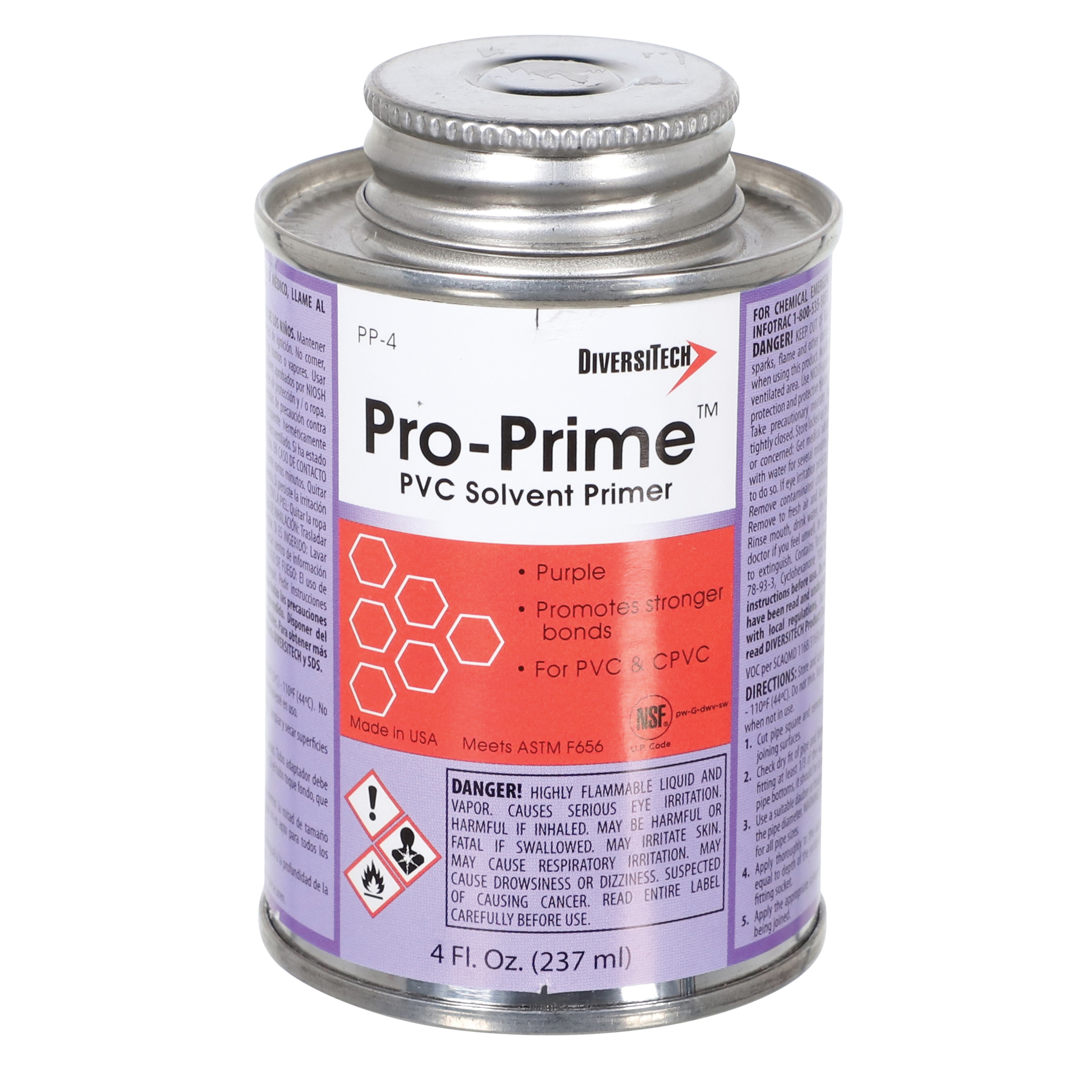 DiversiTech® Pro-Prime™ PP-4 Primer, 4 oz, Brush Top Can, Purple