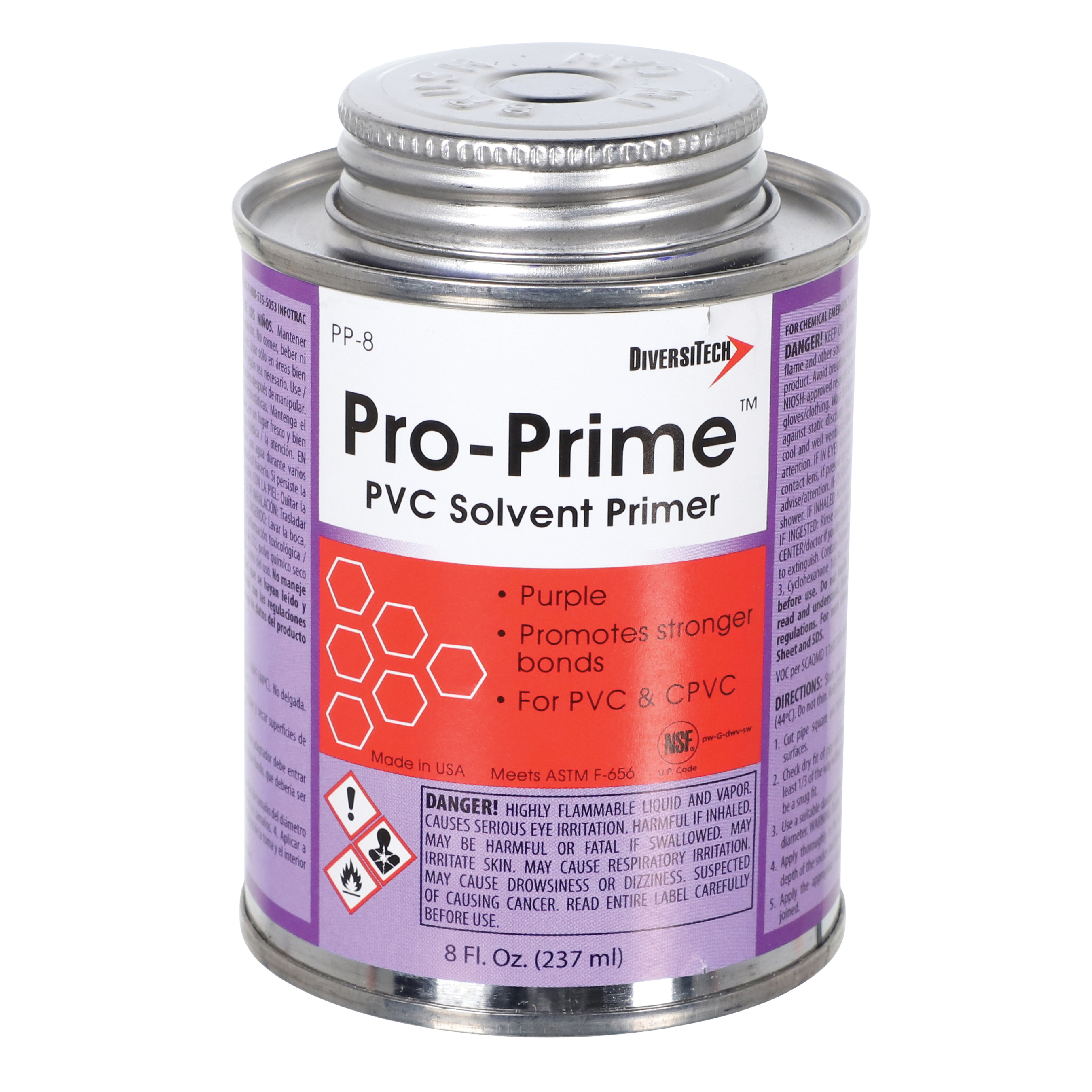 DiversiTech® Pro-Prime™ PP-8 Primer, 8 oz, Brush Top, Purple
