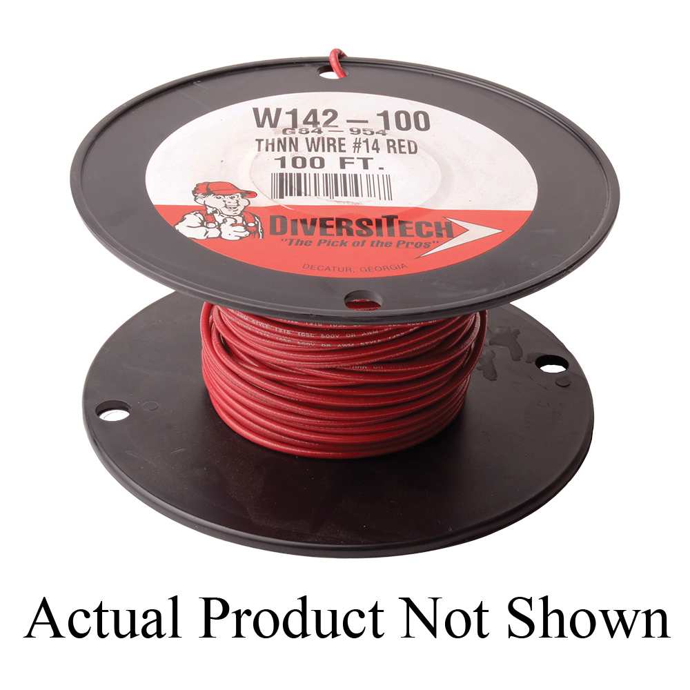 DiversiTech® W142-100 THHN Wire, 600 V, Stranded Conductor, 14 AWG Conductor, 100 ft L