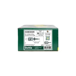 Dottie® SSM38SR Rod Hanger, 1/4-20 x 1-1/2 in Screw, 5/8 in Dia Head, Carbon Steel, Zinc-Plated