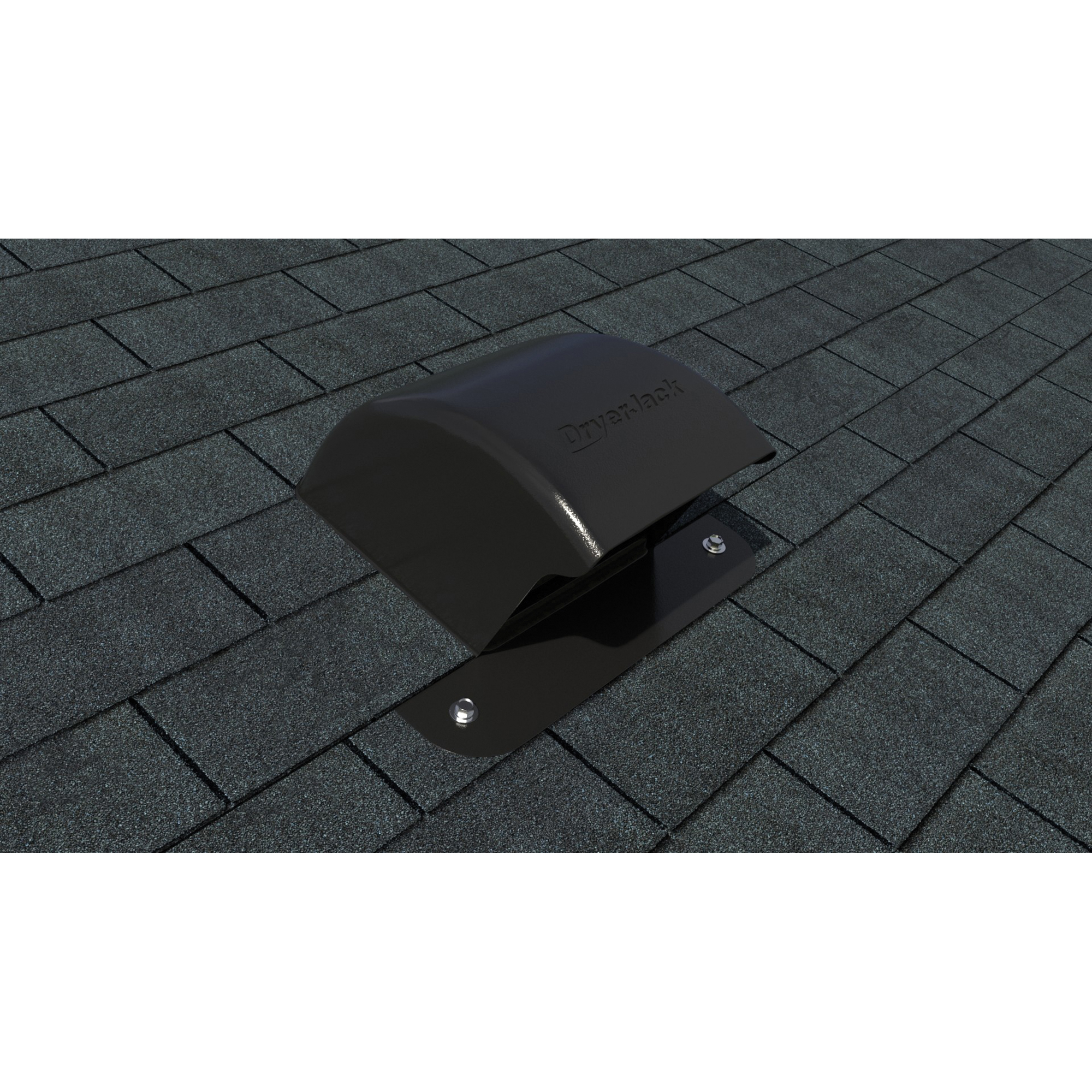 DryerJack® DJK477K Low-Profile Roof Vent, Galvalume® Steel, Powder-Coated, Black, 11-1/2 in L x 12-3/4 in W x 5 in H