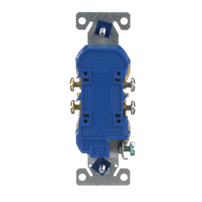 EATON 270V Duplex Receptacle, 125 VAC, 15 A, 2 -Pole, 3 -Wire, Ivory, NEMA 5-15R thumbnail 3