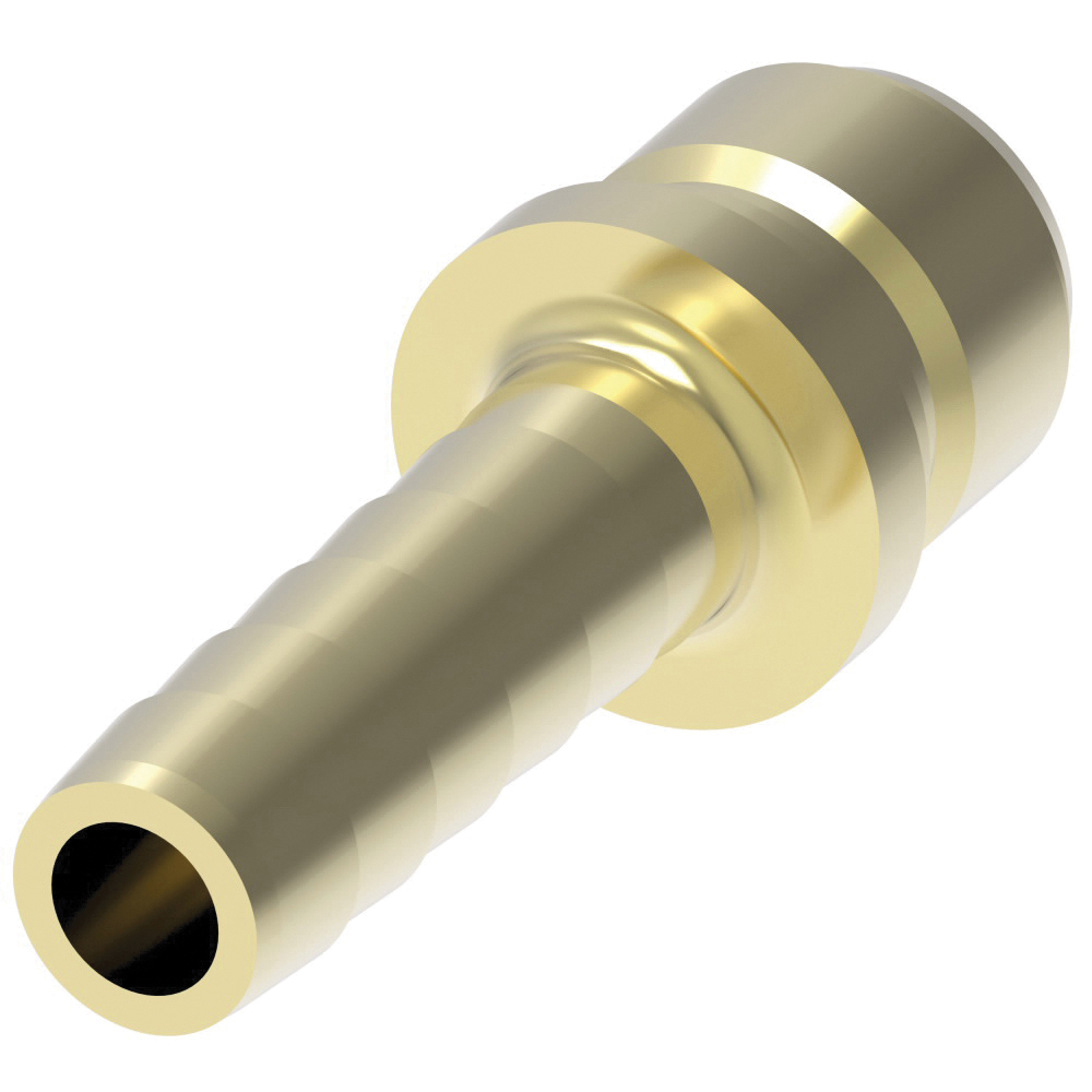 EATON ST Series B6T32 Quick-Disconnect Coupling Plug, 3/4 in Push-Fit x 3/4 in Push-Fit, Brass