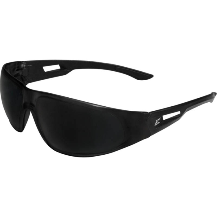 EDGE® AB116 Safety Glasses, Smoke Lens, Fog, Scratch-Resistant Lens, Black Frame