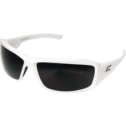 EDGE® TXB246 Safety Glasses, Unisex, Universal, Smoke Lens, Scratch-Resistant Lens, Gloss White Frame, Straight Temple