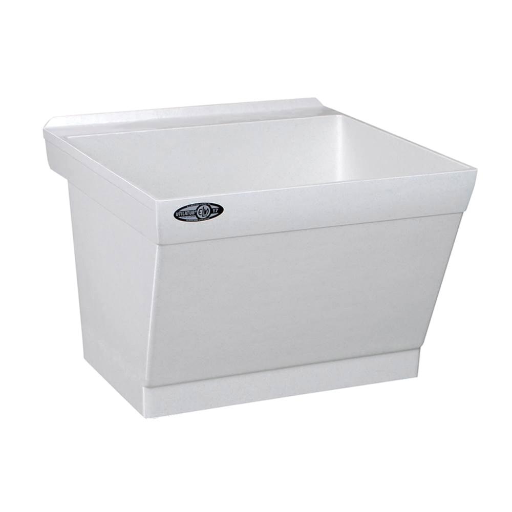 Mustee 17W UTILATUB&reg; DURASTONE&reg; Wall-Mount Rectangular Single Bowl Laundry/Utility Tub, 23 inchx 23-1/2 inch, White