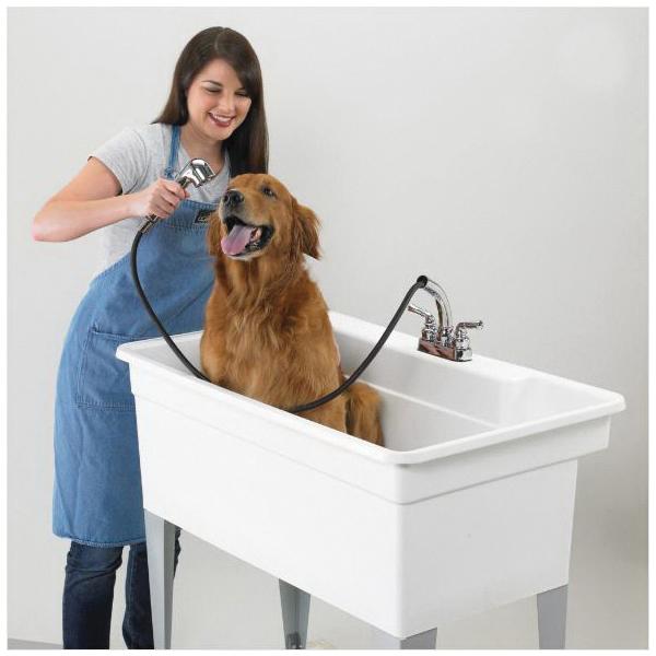 BIG TUB UTILATUB 28CF Polypropylene Floor-Mounted Utility Tub Combo, 34 inch x 40 inch x 24 inch, White thumbnail 2