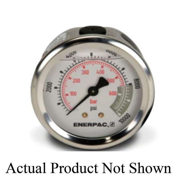 ENERPAC® 1537R Hydraulic Pressure Gauge, 1-1/2 in Dial, +/-1.5 % Accuracy, 1/8 in Connection, 10000 psi Pressure