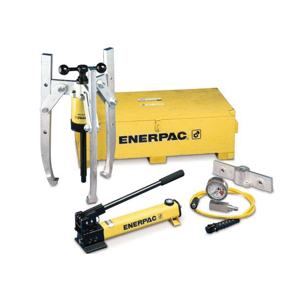 ENERPAC® BHP BHP152 Hydraulic Grip Puller Set With P142 Hand Pump, Hydraulic Power Source, 14 ton Capacity, 2, 3-Jaw